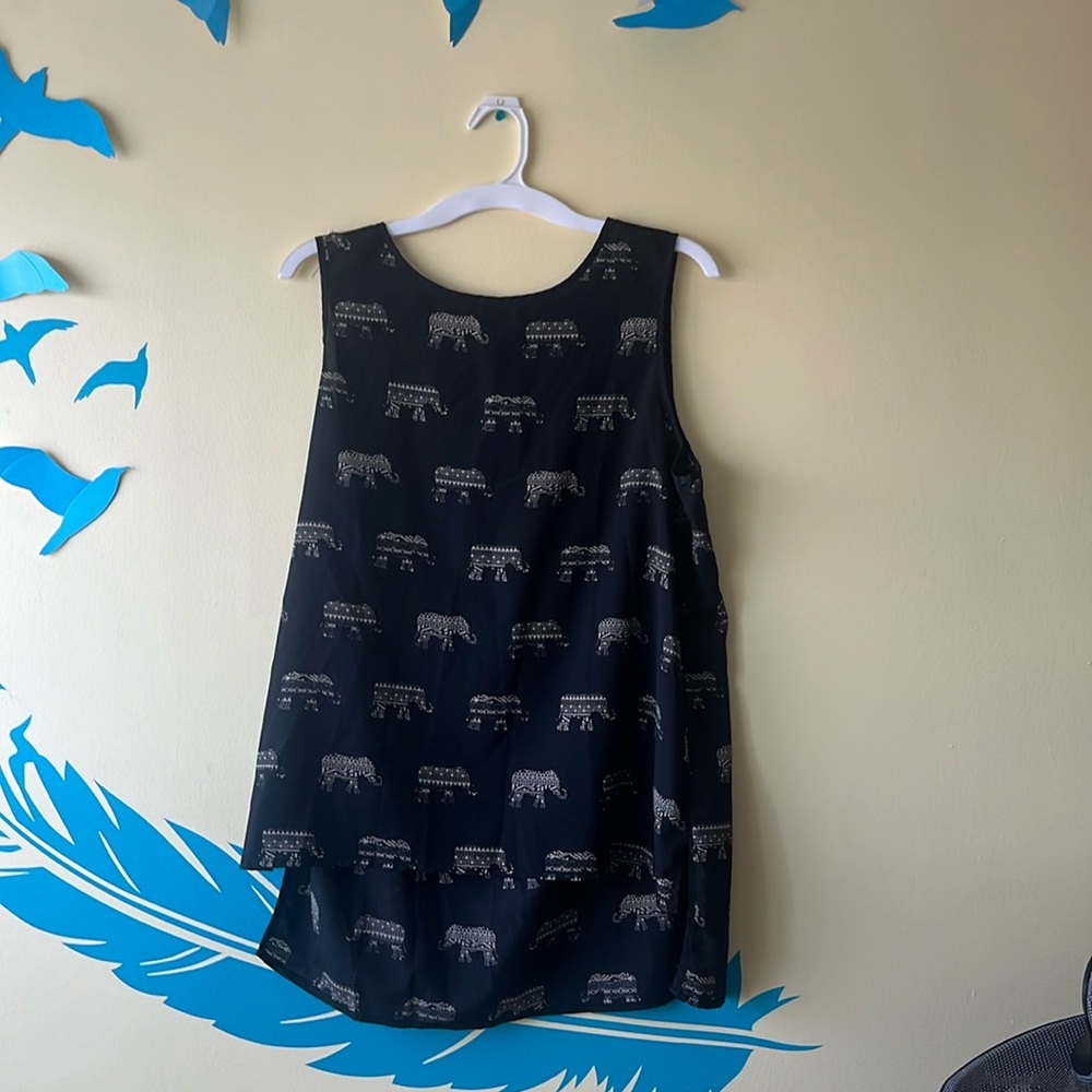High low black elephant tunic